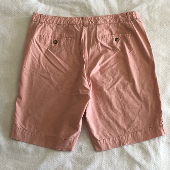 Dockers Bermuda Shorts Women’s 16 Golf Orange Seersucker Stripes Classic Modest - Picture 6 of 8